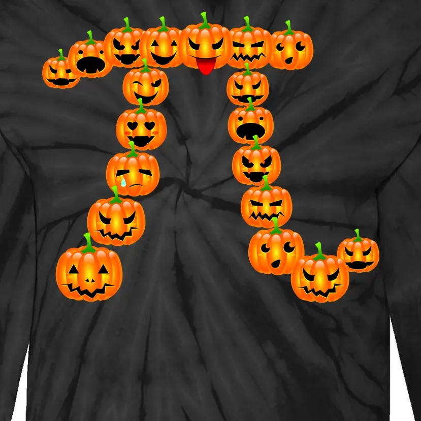 Pumpkin Pi Emoji's Halloween Math 3.14 Tie-Dye Long Sleeve Shirt