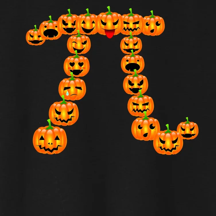 Pumpkin Pi Emoji's Halloween Math 3.14 Women's Crop Top Tee