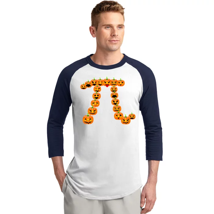 Pumpkin Pi Emoji's Halloween Math 3.14 Baseball Sleeve Shirt