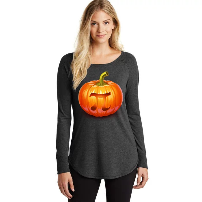 Pumpkin Pi Jack O Lantern Women's Perfect Tri Tunic Long Sleeve Shirt