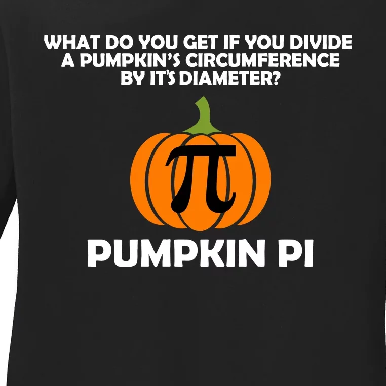 Pumpkin Pi Math Lovers Ladies Long Sleeve Shirt