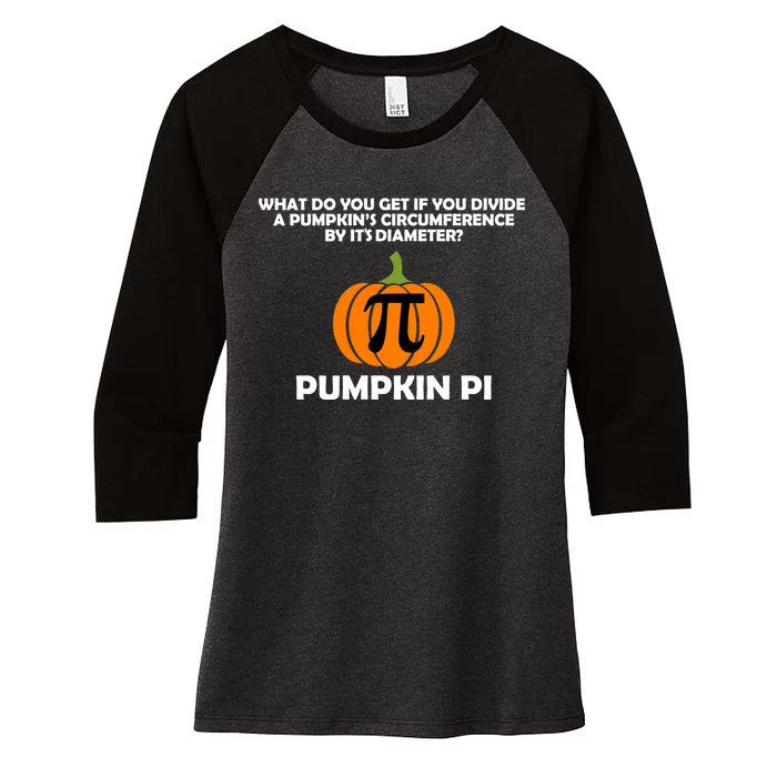 Pumpkin Pi Math Lovers Women's Tri-Blend 3/4-Sleeve Raglan Shirt