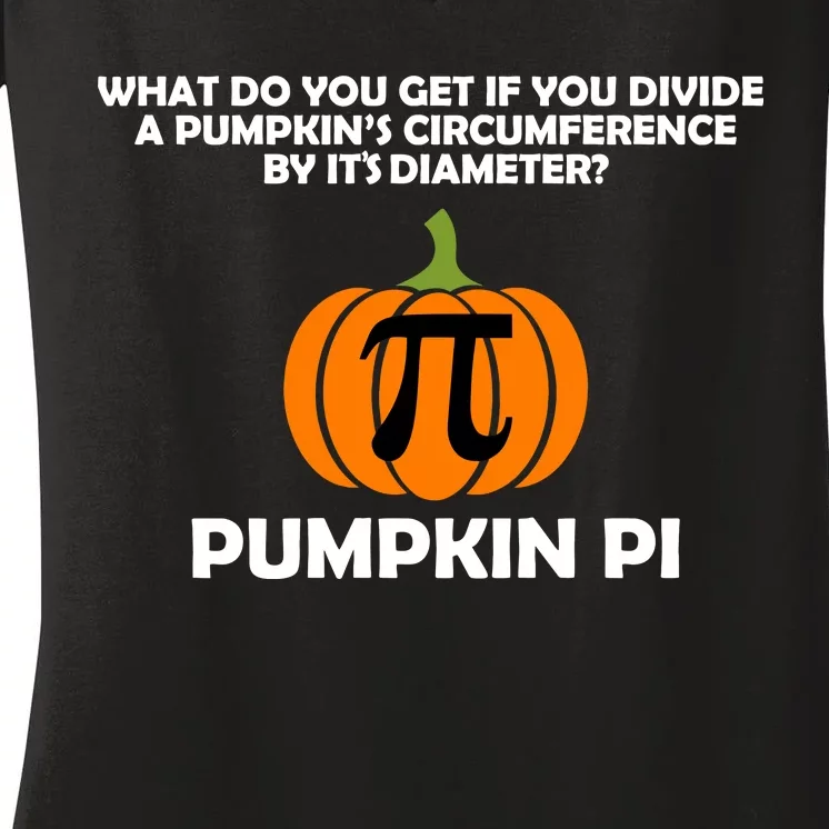 Pumpkin Pi Math Lovers Women's V-Neck T-Shirt