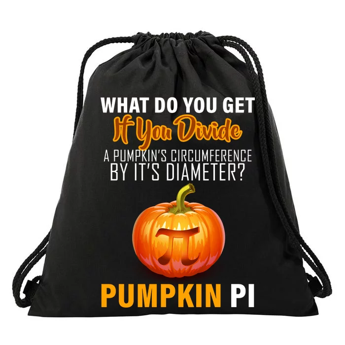 Pumpkin Pi Math Teacher Pun Drawstring Bag