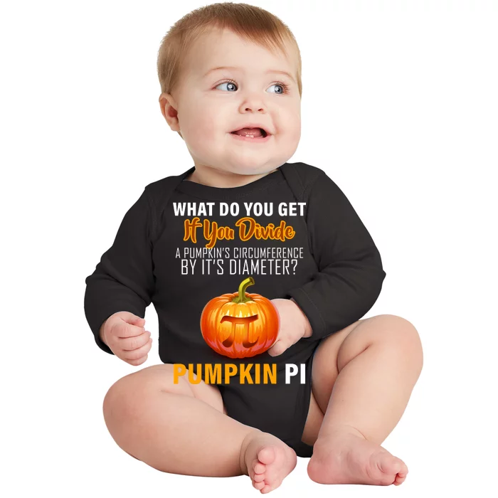 Pumpkin Pi Math Teacher Pun Baby Long Sleeve Bodysuit