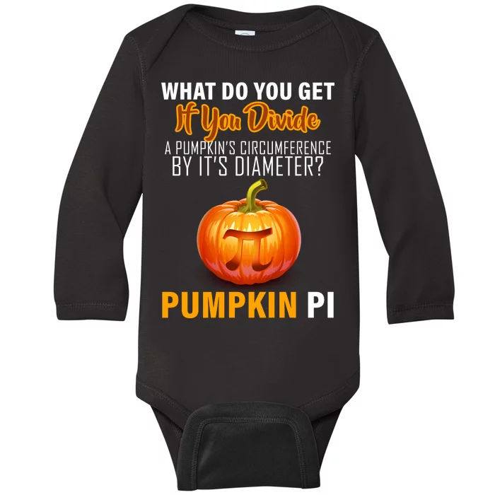 Pumpkin Pi Math Teacher Pun Baby Long Sleeve Bodysuit