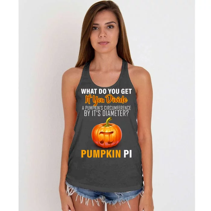 Pumpkin Pi Math Teacher Pun Women's Knotted Racerback Tank