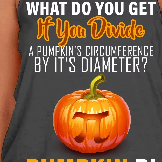 Pumpkin Pi Math Teacher Pun Women's Knotted Racerback Tank