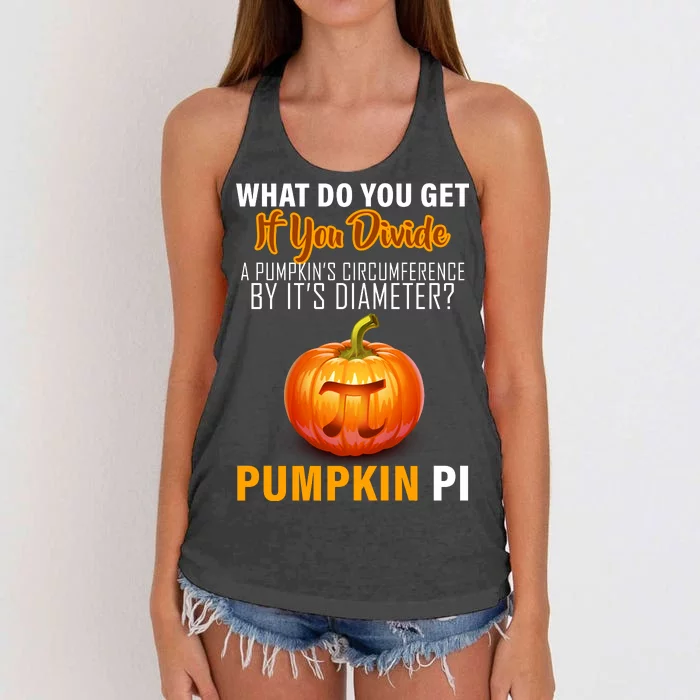 Pumpkin Pi Math Teacher Pun Women's Knotted Racerback Tank