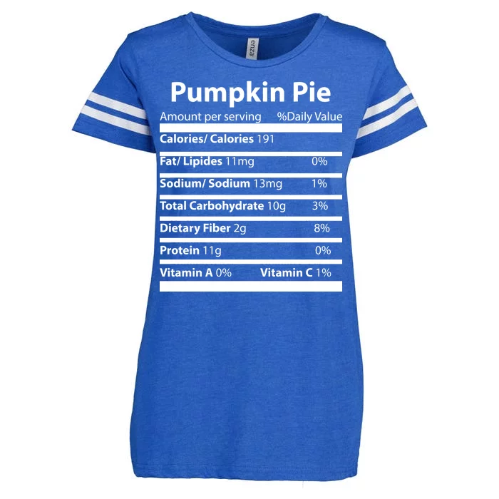 Pumpkin Pie Nutritional Facts Funny Thanksgiving Enza Ladies Jersey Football T-Shirt