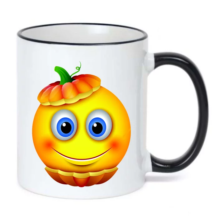 Pumpkin Smiley Emoji Black Color Changing Mug