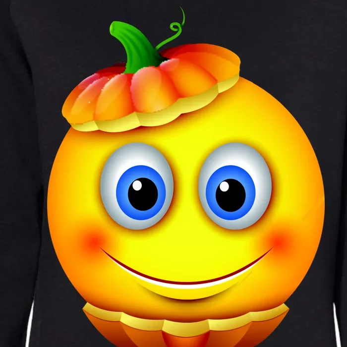 Pumpkin Smiley Emoji Womens California Wash Sweatshirt