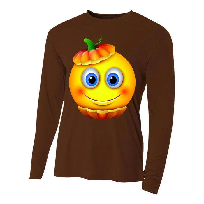 Pumpkin Smiley Emoji Cooling Performance Long Sleeve Crew