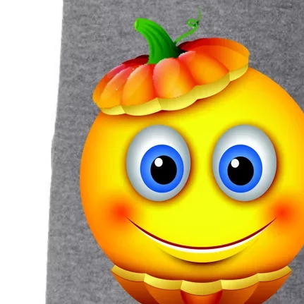 Pumpkin Smiley Emoji Doggie 3-End Fleece Hoodie