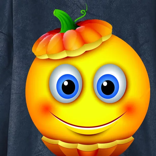 Pumpkin Smiley Emoji Hooded Wearable Blanket