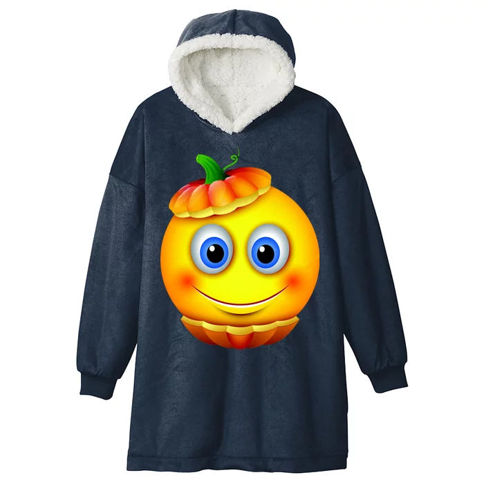 Pumpkin Smiley Emoji Hooded Wearable Blanket