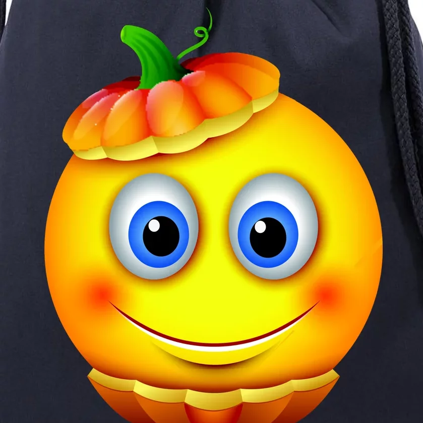 Pumpkin Smiley Emoji Drawstring Bag