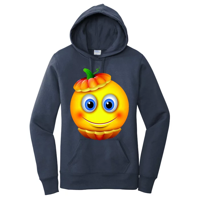 Pumpkin Smiley Emoji Women's Pullover Hoodie