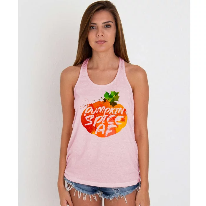 Pumpkin Spice AF Women's Knotted Racerback Tank