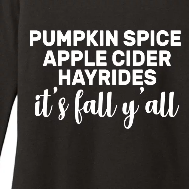 Pumpkin Spice It's Fall Y'all Womens CVC Long Sleeve Shirt