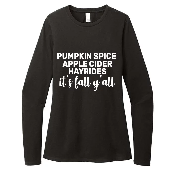 Pumpkin Spice It's Fall Y'all Womens CVC Long Sleeve Shirt