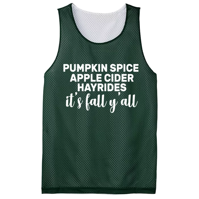 Pumpkin Spice It's Fall Y'all Mesh Reversible Basketball Jersey Tank