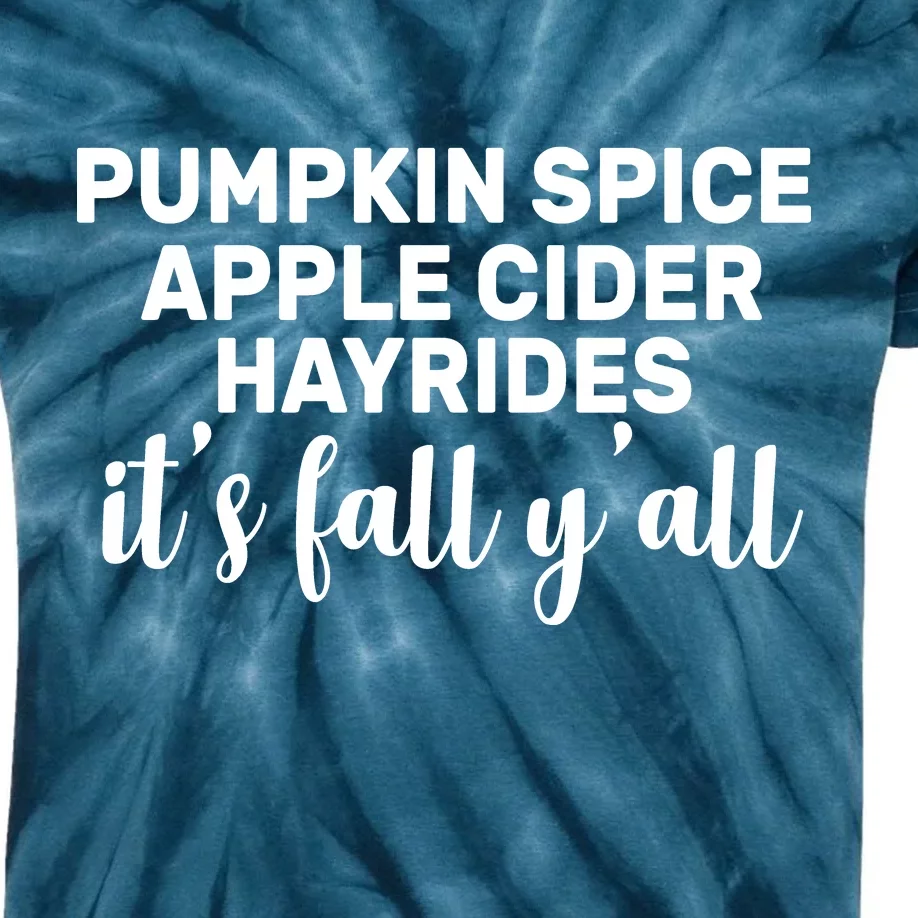 Pumpkin Spice It's Fall Y'all Kids Tie-Dye T-Shirt