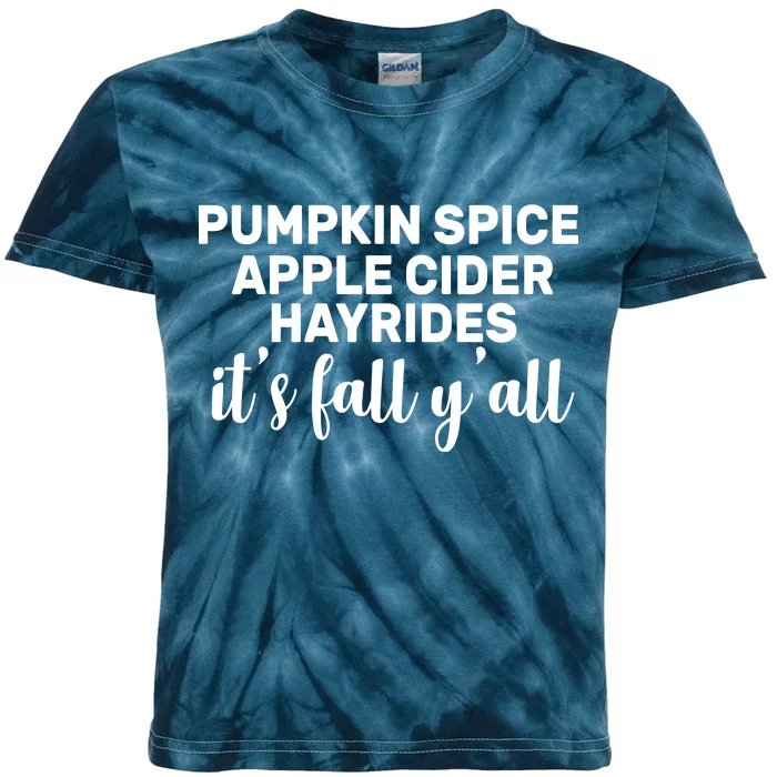 Pumpkin Spice It's Fall Y'all Kids Tie-Dye T-Shirt