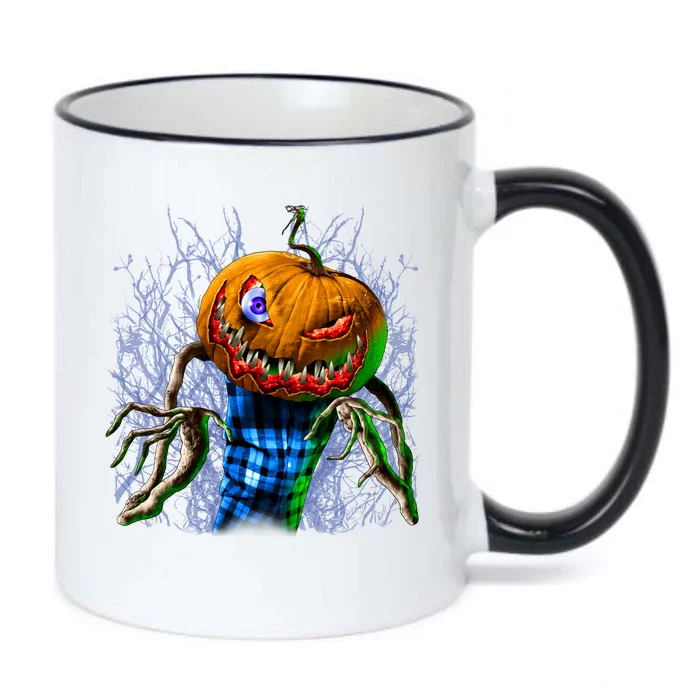 Pumpkinhead Scarecrow Halloween Black Color Changing Mug