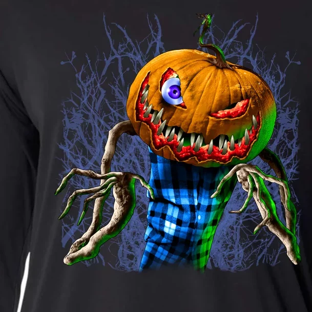 Pumpkinhead Scarecrow Halloween Cooling Performance Long Sleeve Crew