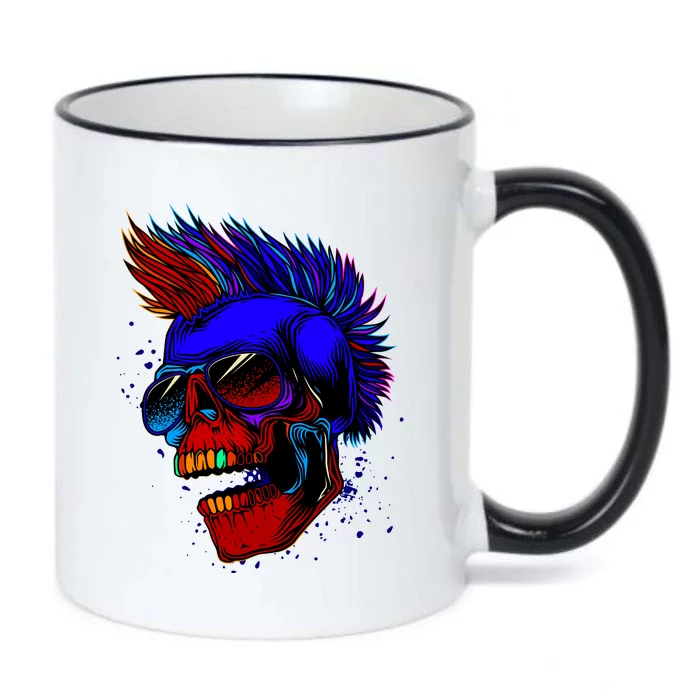 Punk Rock Neon Skull Head Black Color Changing Mug