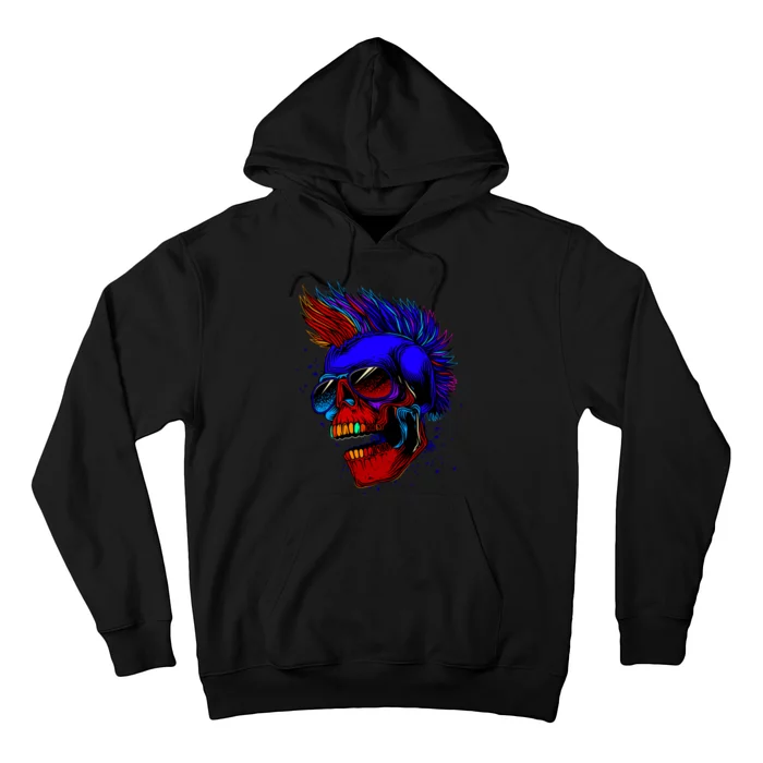 Punk Rock Neon Skull Head Hoodie