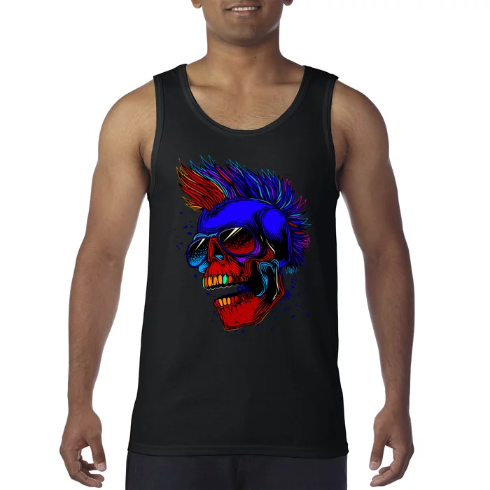 Punk Rock Neon Skull Head Tank Top