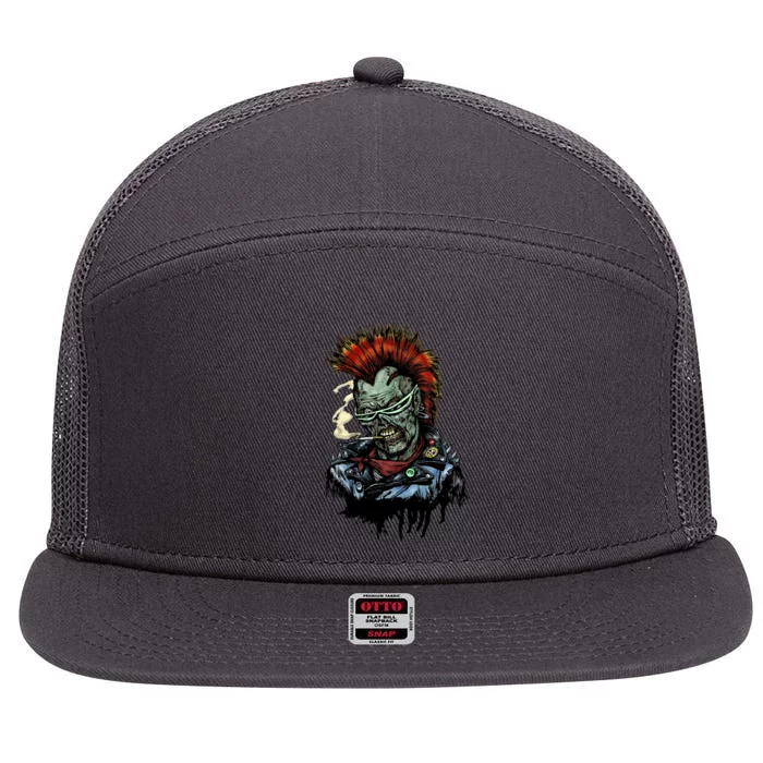 Punk Zombie 7 Panel Mesh Trucker Snapback Hat