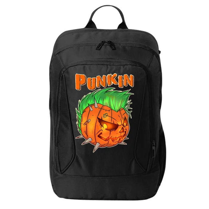 PUNKIN With Mohawk Funny Scary Halloween City Backpack