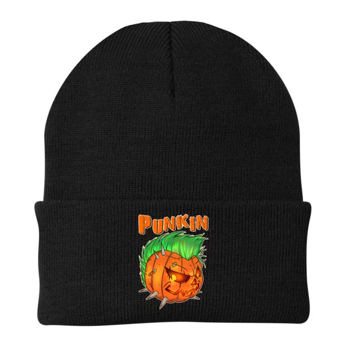 PUNKIN With Mohawk Funny Scary Halloween Knit Cap Winter Beanie