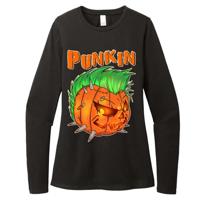 PUNKIN With Mohawk Funny Scary Halloween Womens CVC Long Sleeve Shirt