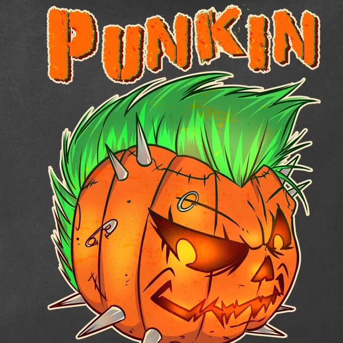 PUNKIN With Mohawk Funny Scary Halloween Zip Tote Bag