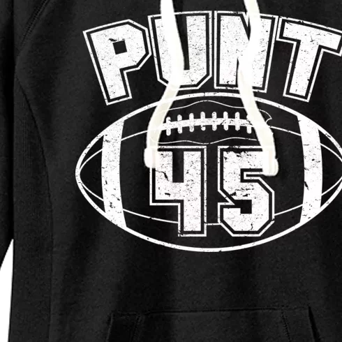 Punt 45 Anti Trump Football Women's Fleece Hoodie