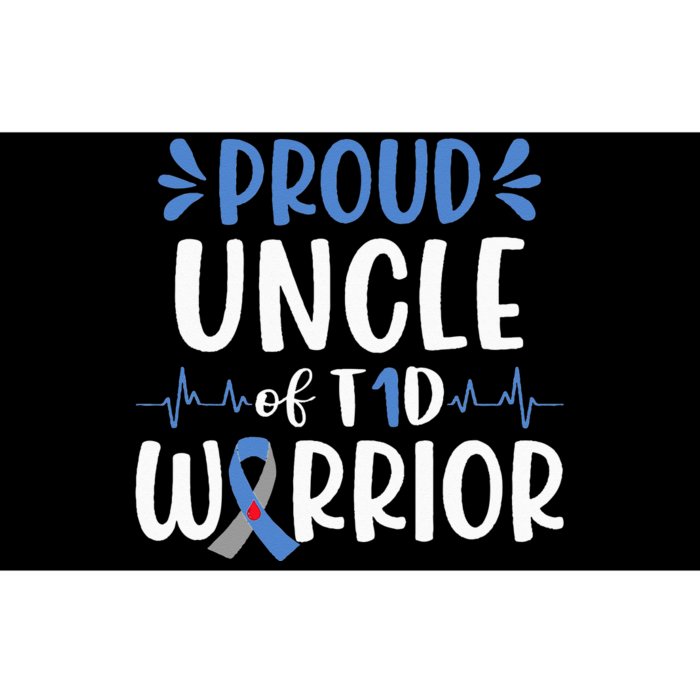 Proud Uncle Of T1D Warrior Diabetes Awareness Blue Ribbon Bumper Sticker