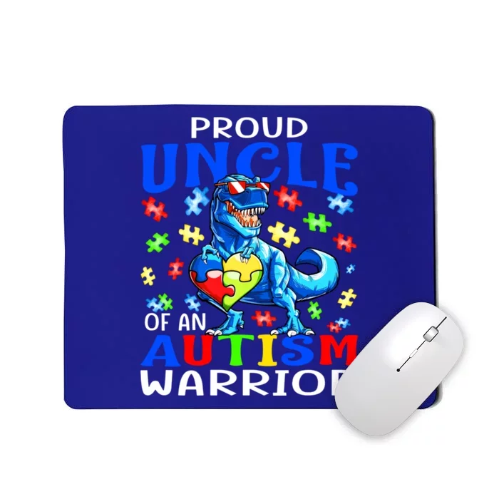 Proud Uncle Of An Autism Warrior Dinosaur Gift Mousepad