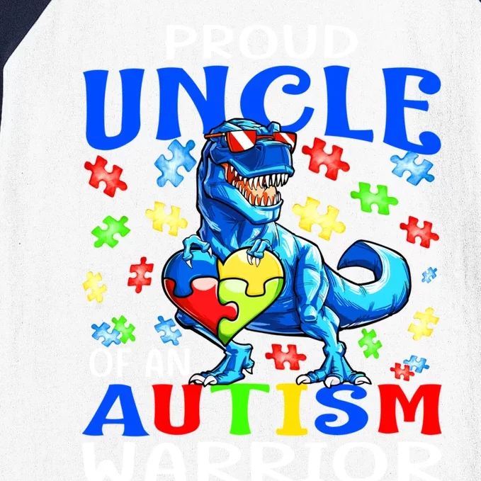 Proud Uncle Of An Autism Warrior Dinosaur Gift Baseball Sleeve Shirt