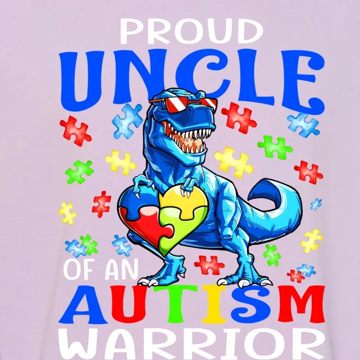 Proud Uncle Of An Autism Warrior Dinosaur Gift Garment-Dyed Sweatshirt