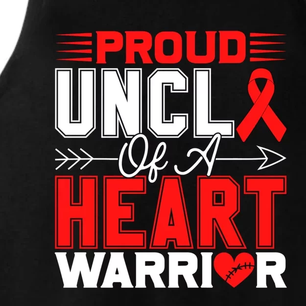 Proud Uncle Of A Heart Warrior Heart Disease Awareness Month Cute Gift Ladies Tri-Blend Wicking Tank