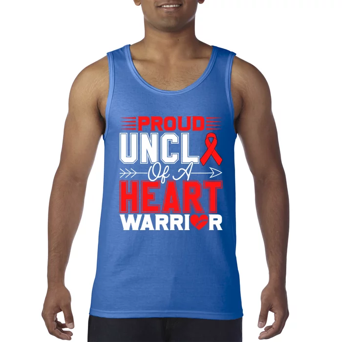 Proud Uncle Of A Heart Warrior Heart Disease Awareness Month Cute Gift Tank Top