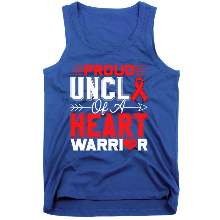 Proud Uncle Of A Heart Warrior Heart Disease Awareness Month Cute Gift Tank Top