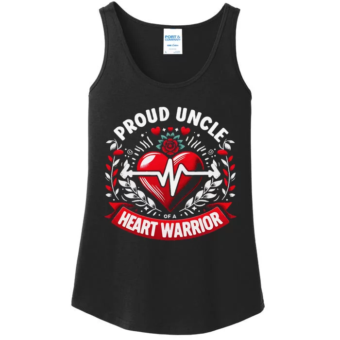 Proud Uncle Of Heart Warrior Chd Awareness Congenital Defect Ladies Essential Tank