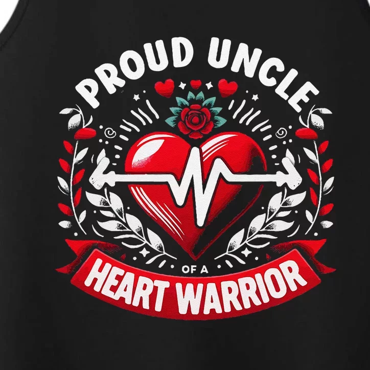 Proud Uncle Of Heart Warrior Chd Awareness Congenital Defect Performance Tank