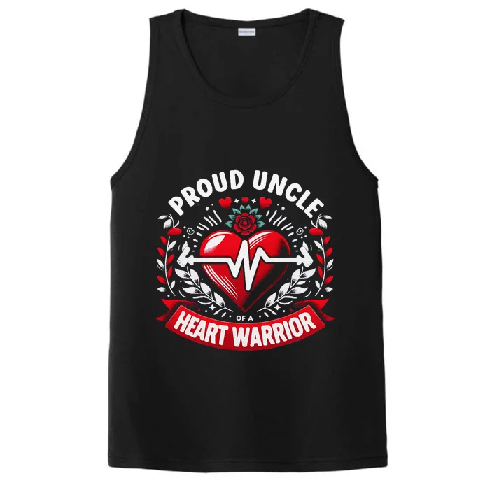 Proud Uncle Of Heart Warrior Chd Awareness Congenital Defect Performance Tank