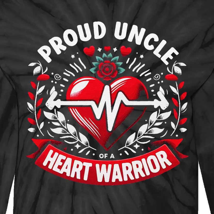 Proud Uncle Of Heart Warrior Chd Awareness Congenital Defect Tie-Dye Long Sleeve Shirt